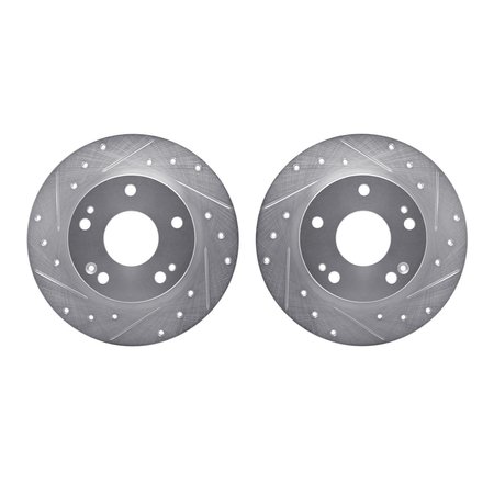 DYNAMIC FRICTION CO Rotors-Drilled and Slotted-SilverZinc Coated, 7002-59058 7002-59058